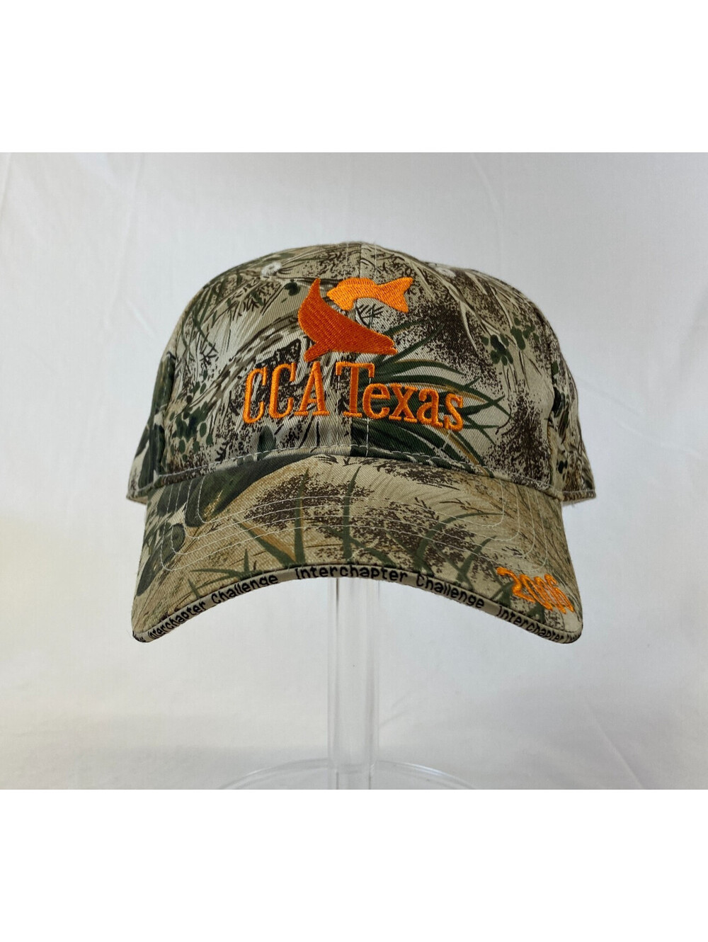 Vintage CCA Texas Coastal Conservation Baseball Cap Strapback Hat Camo Fishing